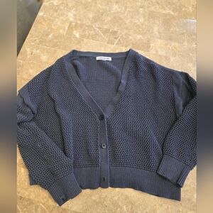 Elizabeth & James Open Knit Navy Cardigan. Sz Xl